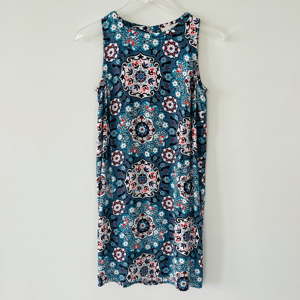 Ann Taylor Loft Sleeveless Tank Dress Blue XS